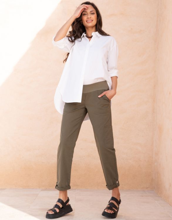 Image for Under Bump Cargo-Style Maternity Trousers 