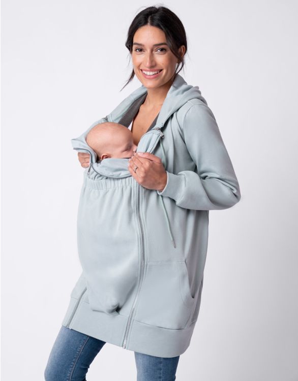Image pour Sweat à capuche 3 en 1 de maternité à portage vert sauge