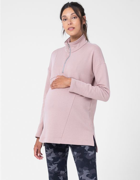 afbeelding voor Blozend roze sweatshirt voor zwangerschap en borstvoeding
