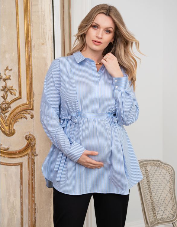 Image for Curve Striped Maternity & Nursing Shirt