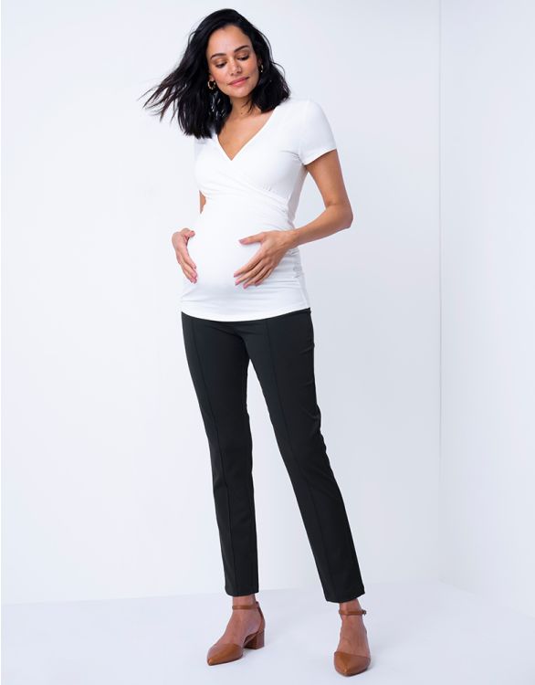 Seraphine Women's Maternity Overbump Slim Fit Trousers Black 