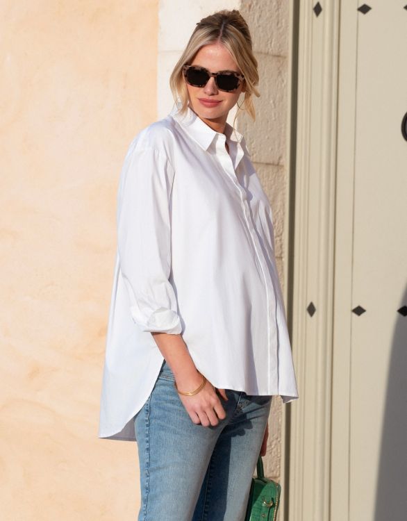 Image for Cotton Curved Hem Maternity Shirt  