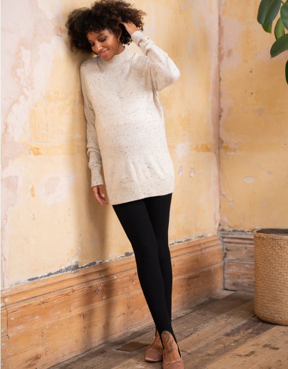 Image for Layered Cotton Blend Maternity & Nursing Sweater