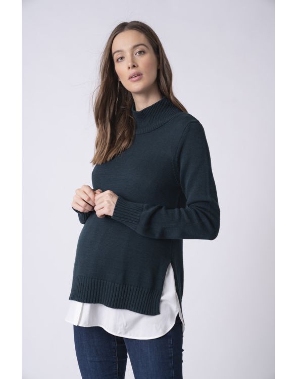 Image pour 2 in 1 Maternity to Nursing Jumper – Forest Green