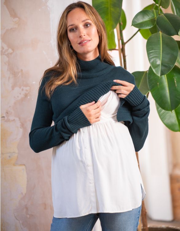 Forest Green 2 in 1 Maternity & Nursing Sweater