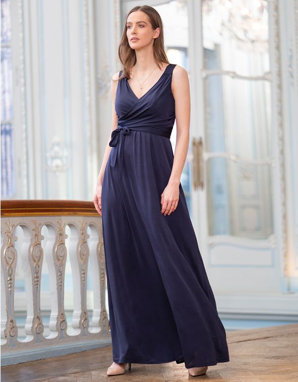Image for Navy Blue Maternity & Nursing Evening Dress