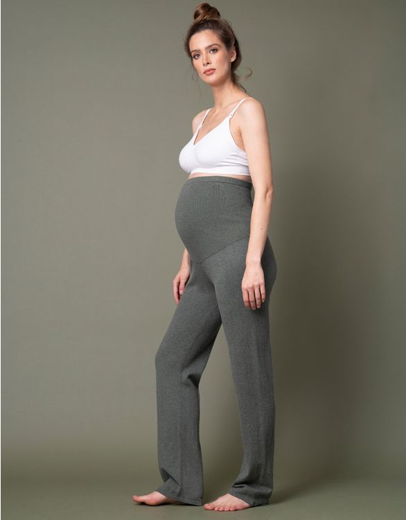 Image pour Pantalon loungewear grossesse en maille – Kaki