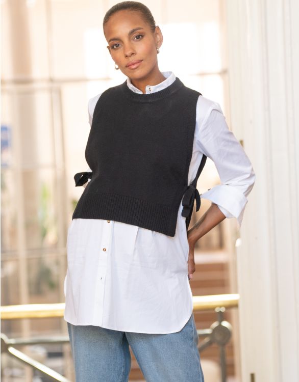 Image for Black Knitted Maternity Layering Vest