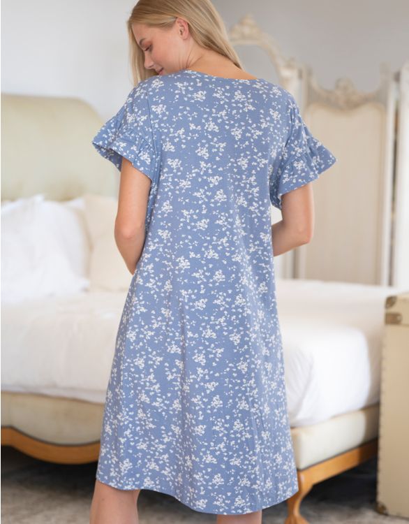 Chemise de nuit de maternité spécial allaitement à rayures grises • Tous en  Pyjama !