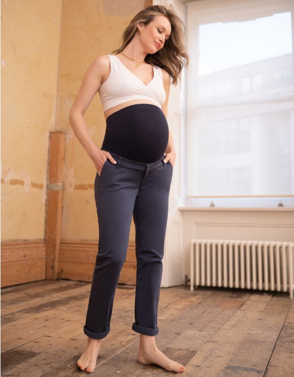 Pantalon maternité chino bandeau taille haute
