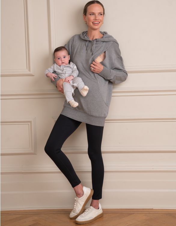 Image for Grey Maternity & Nursing Pullover