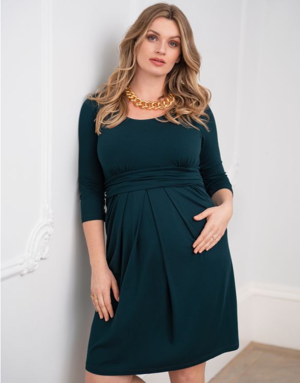 Image for Curve Emerald Green Maternity & Nursing Dress