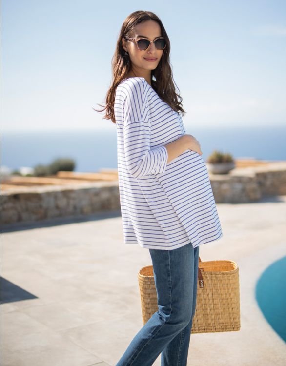 Image for Easy Fit Striped Maternity & Nursing Top