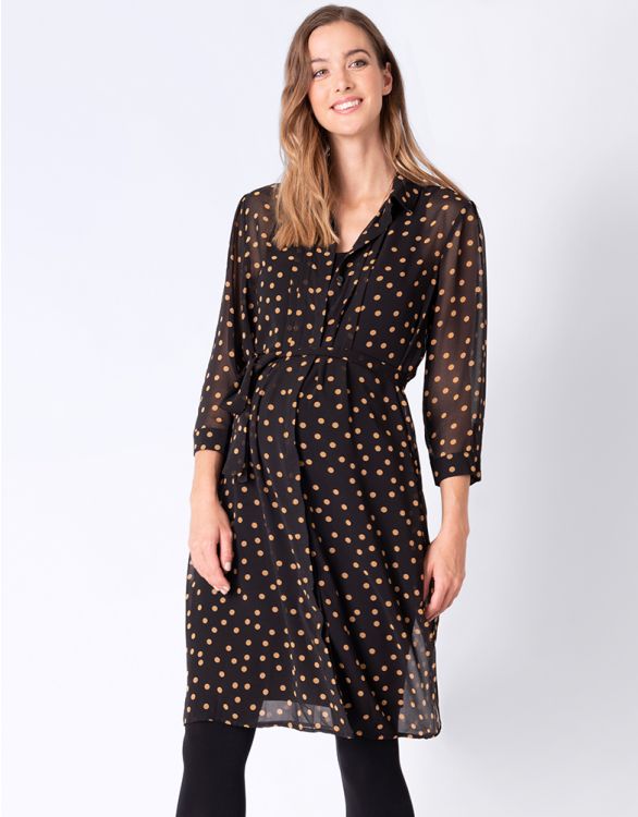 Black chiffon clearance shirt dress