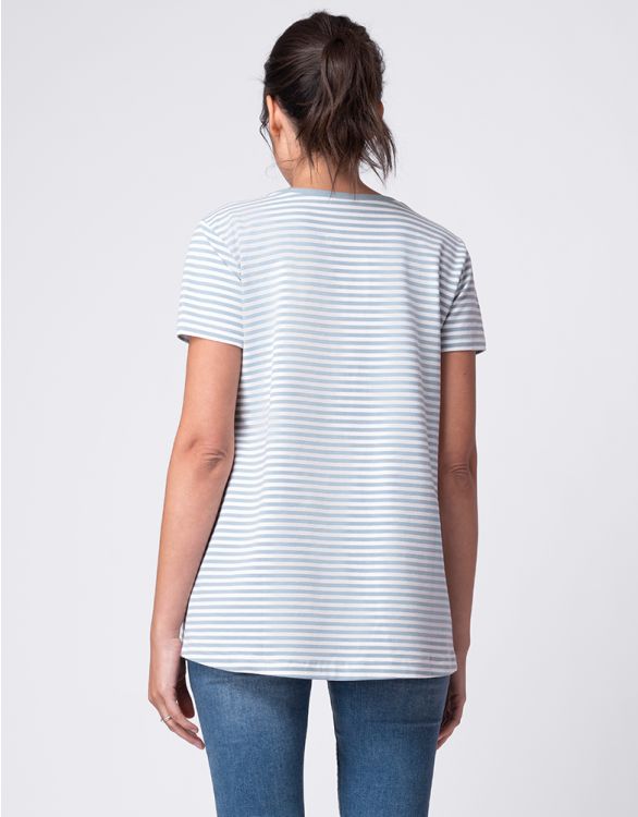 Blau-weiß Still-T-Shirt und Umstands- Seraphine | gestreiftes