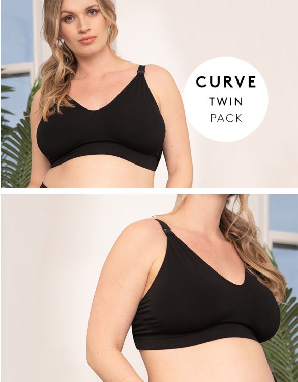 Image for Curve Black Bamboo Nursing Bras - Twin Pack