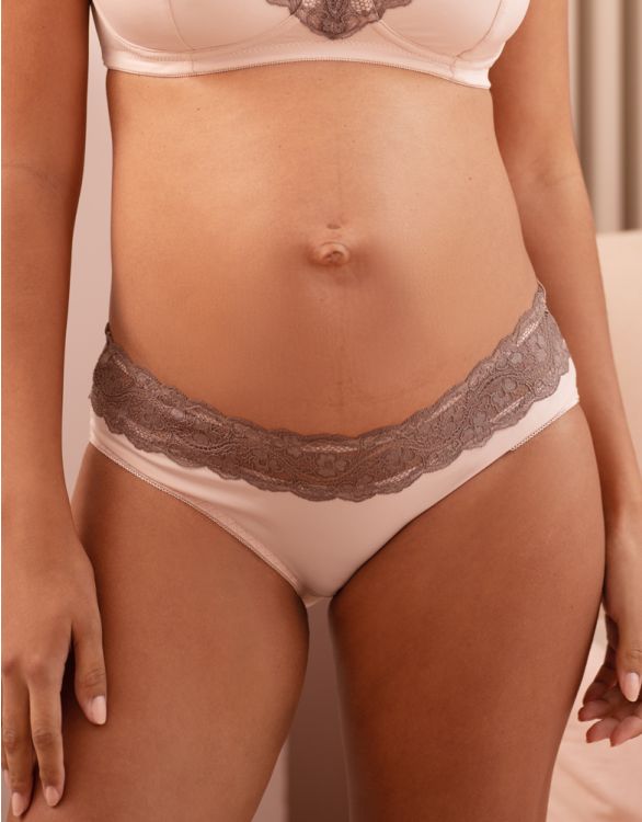 Image for Pink & Mocha Seraphine Lace Trim Maternity Briefs