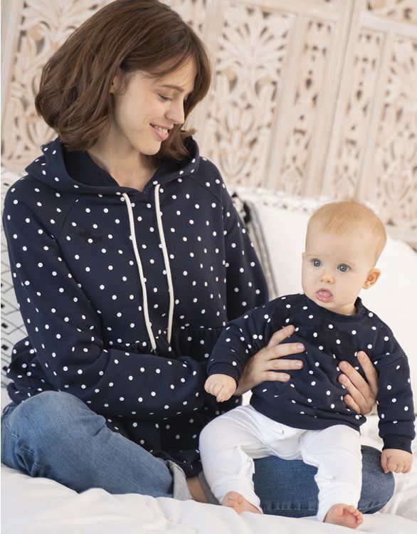 Image for Mama & Mini Gathered Hoodie Set in Navy Spot