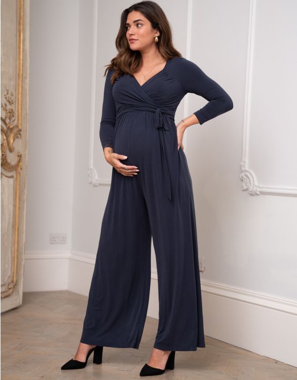 afbeelding voor Donkerblauwe jumpsuit voor zwangerschap en borstvoeding