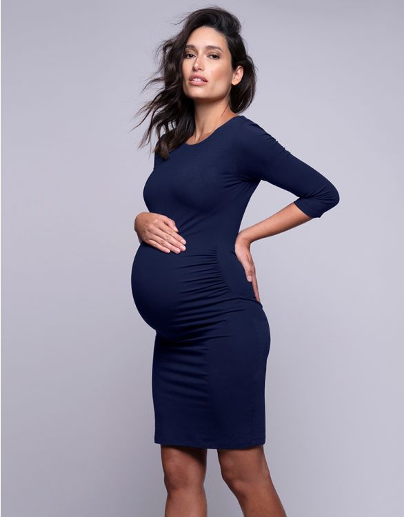 Image pour Robe grossesse galbante – Bleu marine 