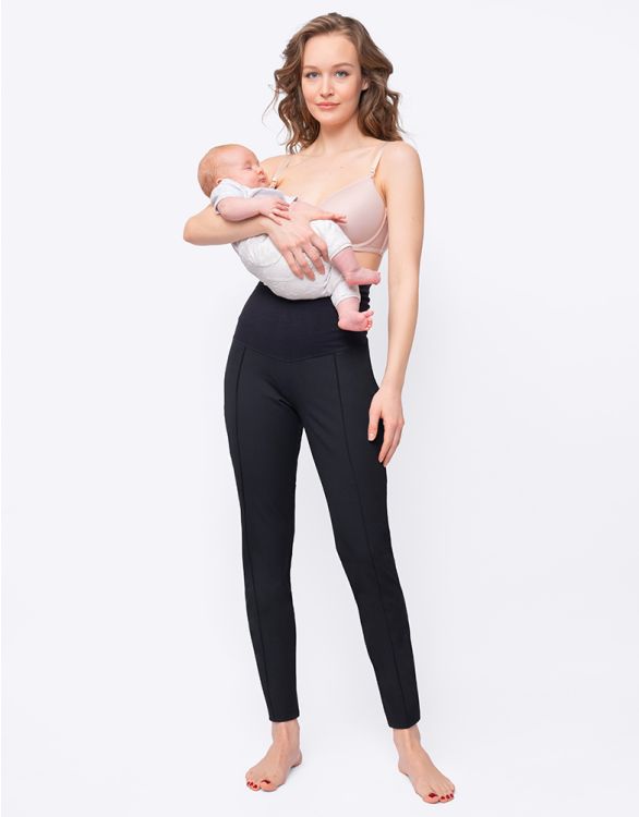 Image for Black Post Maternity Shaping Trousers