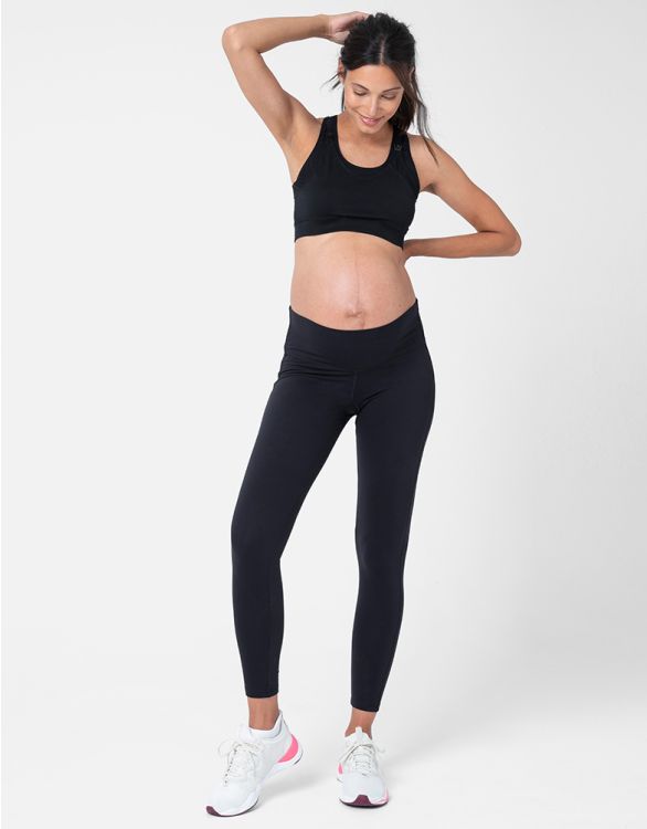 afbeelding voor Zwarte actieve leggings voor tijdens en na de bevalling
