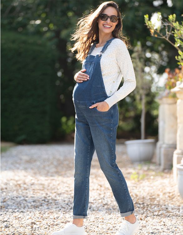 Image for Denim Maternity Dungarees