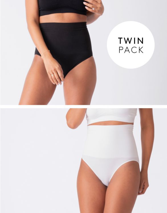 Image for Post Maternity Shaping Briefs – Black & White Twin Pack