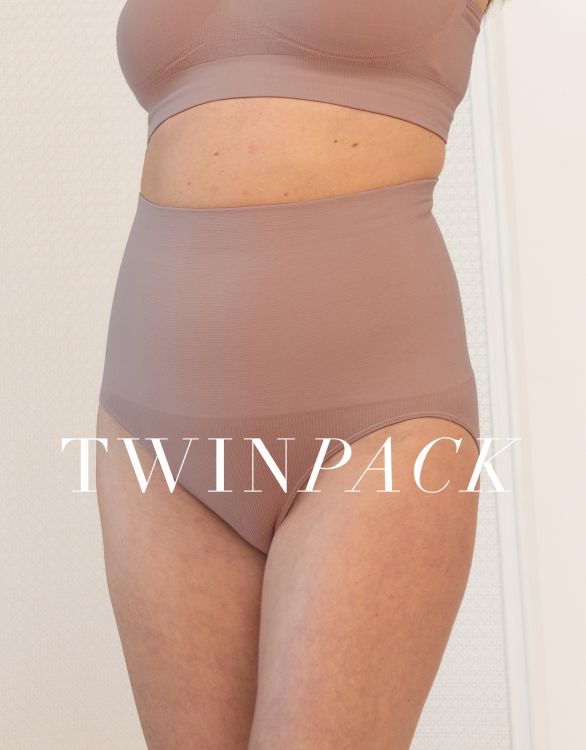 Image pour Culotte post-grossesse taille haute – Lot de 2 Cappuccino
