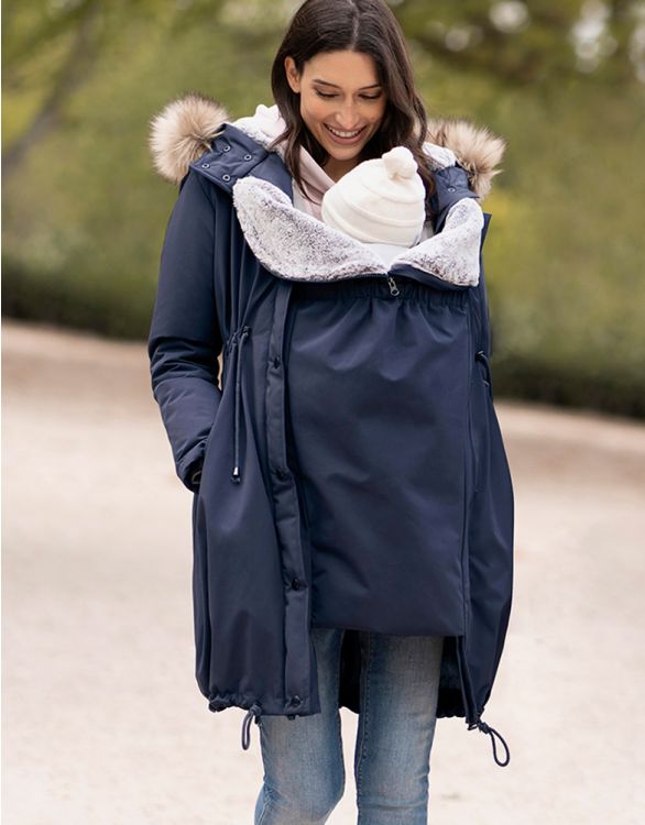 Image for Navy Blue 3 in 1 Winter Maternity Parka 