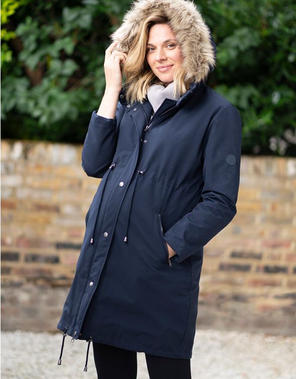 Navy Blue 3 in 1 Winter Maternity Parka | Seraphine
