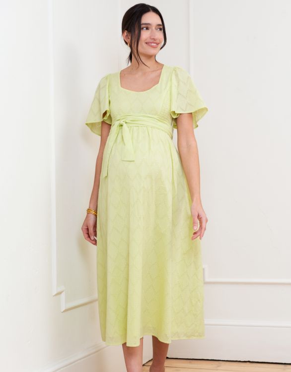 Image for Cotton Broderie Maternity & Nursing Dress