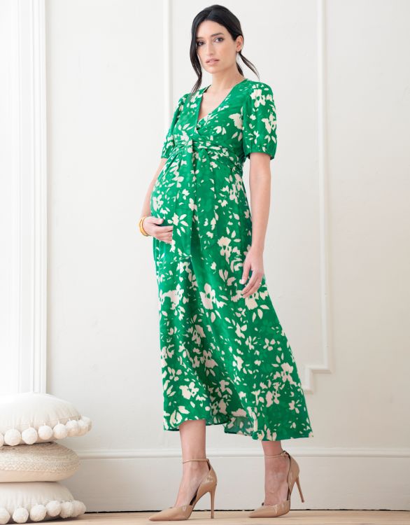 Image for Midi Length Maternity-To-Nursing Wrap Dress