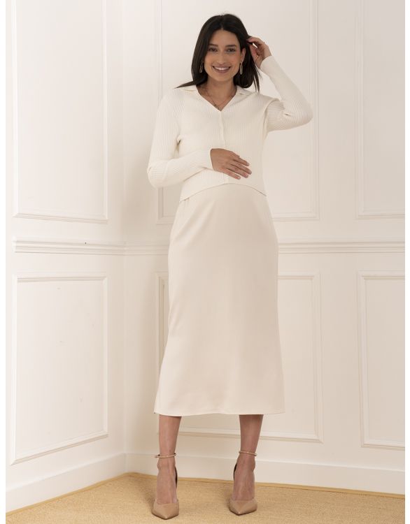 Image for Maternity-To-Nursing Slip Dress With Cardigan