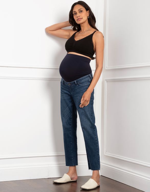 Image for Tapered Frayed Hem Maternity Jeans