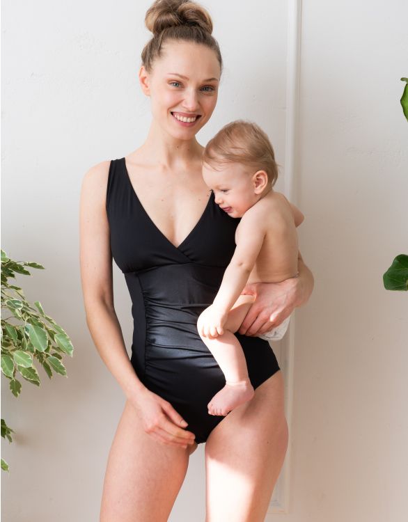 Image for Black Post Maternity Shaping Swimsuit