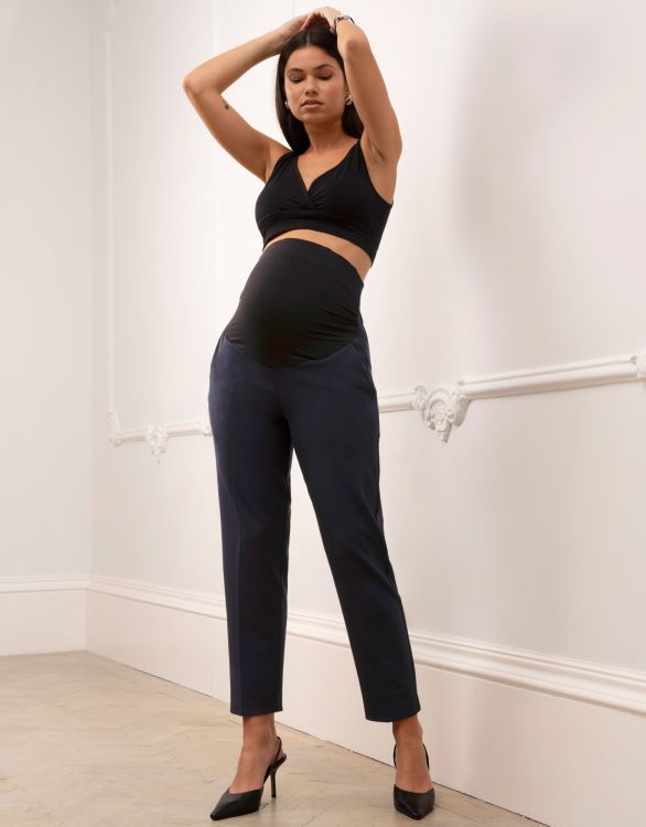 Image for Tapered Navy Maternity Pants