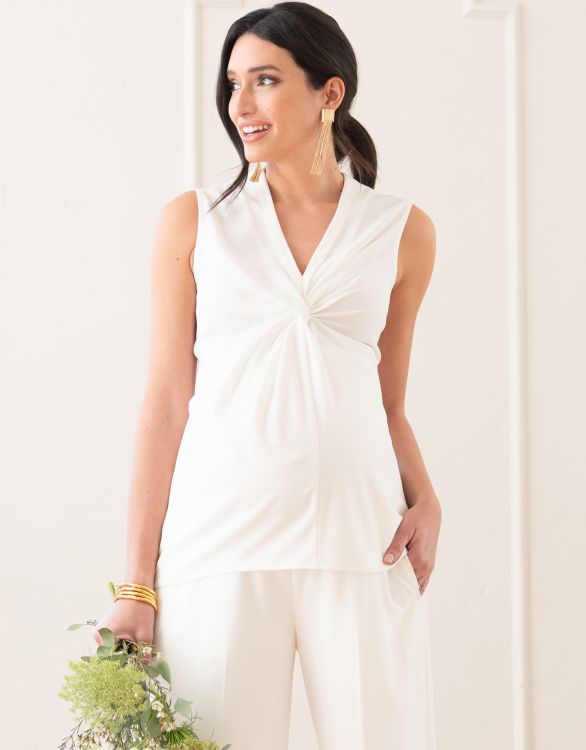 Image for Woven Crepe Sleeveless Twist Front Top