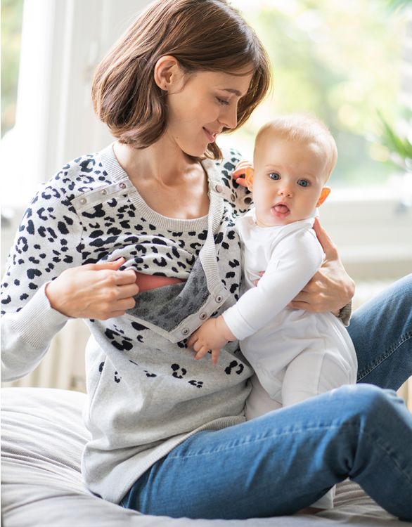 Baby Sensory Print Maternity & Nursing Sweater