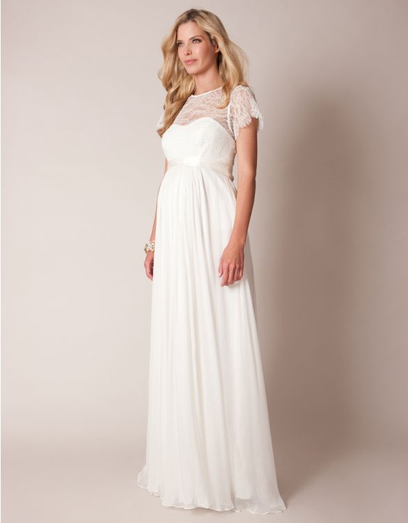 Image for Ivory Lace & Silk Maternity Gown