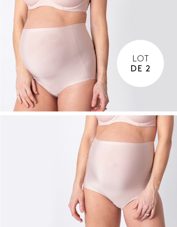 Image pour Lot de 2 culottes hautes maternité sans-démarcation – Nude