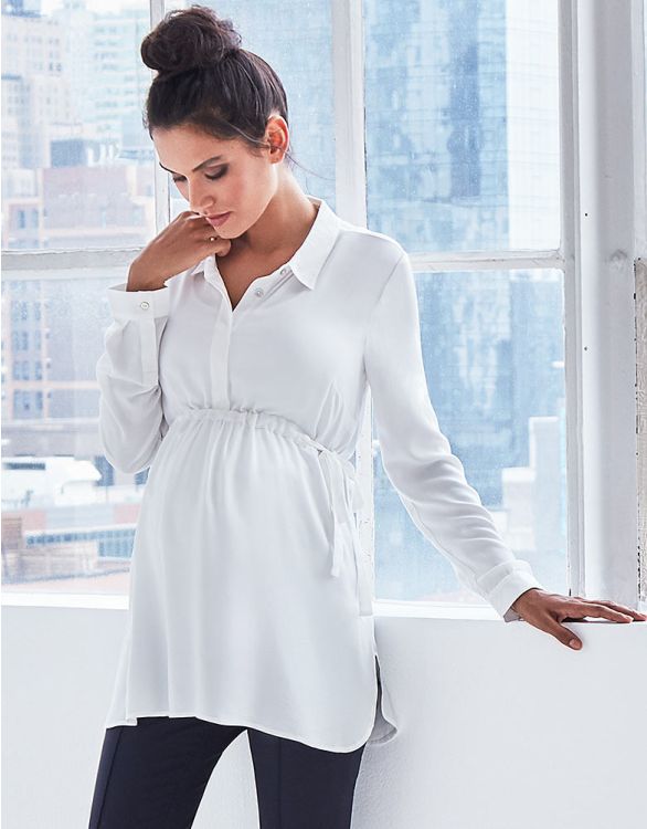 Image for Empire Tie Woven Maternity Blouse