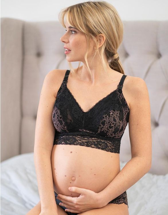 Queen Bee - Selena Maternity Lace Bralette in Nude