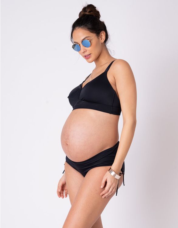 Teal Knot Front Maternity Swimwear Tankini