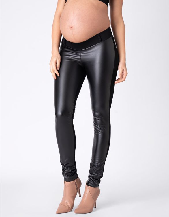 Image for Faux Leather Panel Maternity Leggings