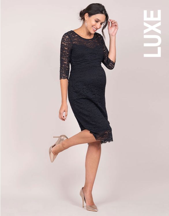 Image for Black Lace Maternity & Nursing Cocktail Dress