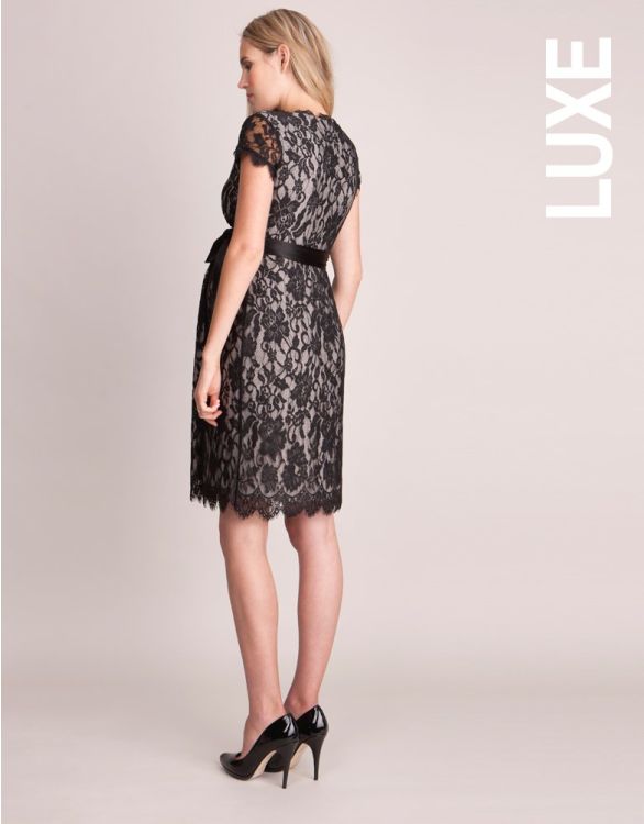 Black Lace Wrap Maternity Dress