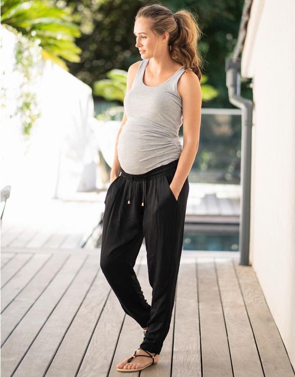 Image pour Pantalon sarouel maternité – Noir
