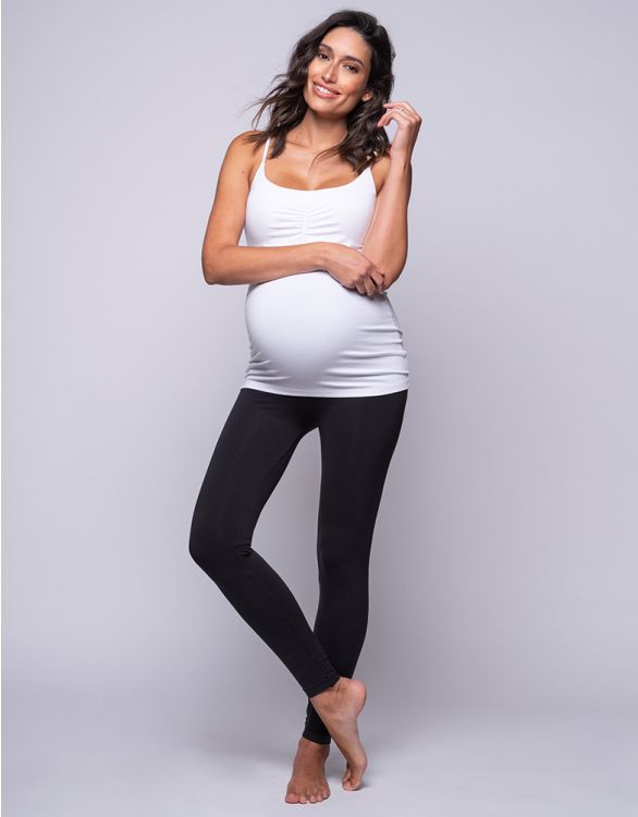 Black Seamless Over Bump Maternity Leggings