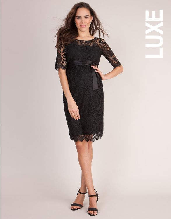 Image for Luxury Black Lace Maternity Cocktail Dress
